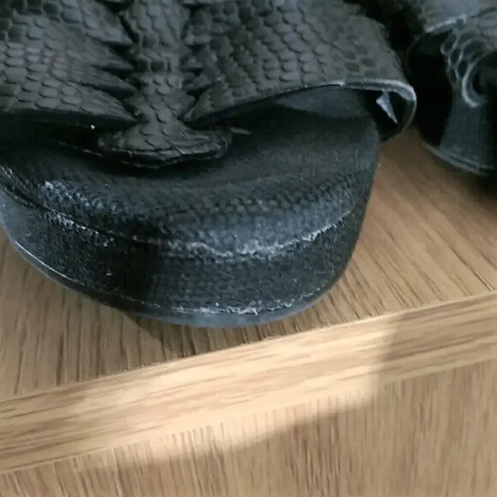 NY&C Black Wedges Wedge Sandals Size 7